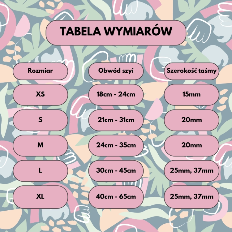 Tabela wymiarów Obroża z klamrą - Urban Jungle.png